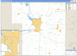 Portage County, WI Zip Code Wall Map