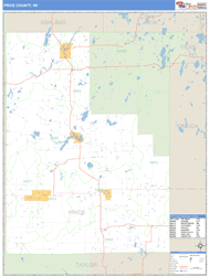 Price County, WI Zip Code Wall Map