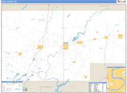 Rusk County, WI Zip Code Wall Map