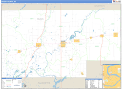 Rusk County, WI Wall Map