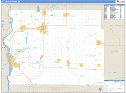 St. Croix County, WI Zip Code Wall Map