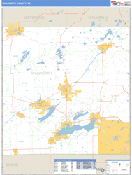 Walworth County, WI Zip Code Wall Map