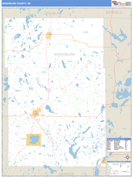 Washburn County, WI Zip Code Wall Map