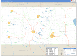 Waushara County, WI Wall Map