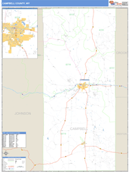 Campbell County, WY Zip Code Wall Map