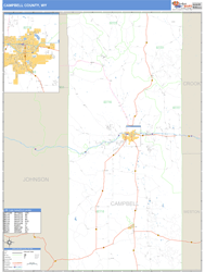 Campbell County, WY Wall Map