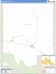 Converse County, WY Zip Code Wall Map
