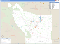 Fremont County, WY Zip Code Wall Map