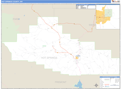 Hot Springs County, WY Zip Code Wall Map