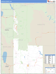 Lincoln County, WY Zip Code Wall Map