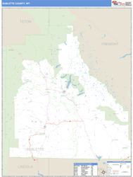 Sublette County, WY Zip Code Wall Map
