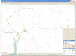 Sweetwater County, WY Zip Code Wall Map