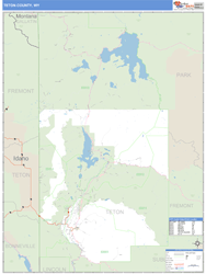 Teton County, WY Zip Code Wall Map