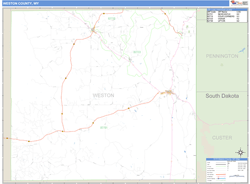 Weston County, WY Zip Code Wall Map