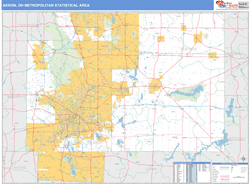 Akron Metro Area Wall Map