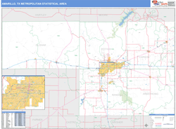 Amarillo Metro Area Wall Map