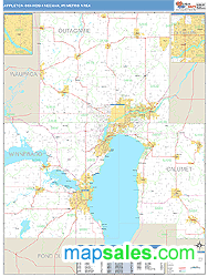 Appleton-Oshkosh-Neenah Metro Area Wall Map