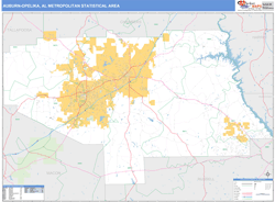 Auburn-Opelika Metro Area Wall Map