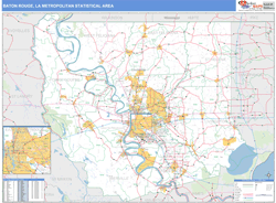 Baton Rouge Metro Area Wall Map