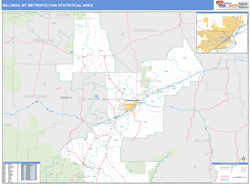 Billings Metro Area Wall Map