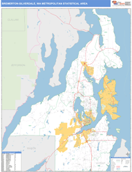 Bremerton-Silverdale Metro Area Wall Map