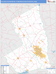 College Station-Bryan Metro Area Wall Map