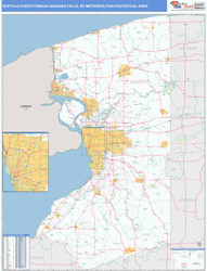 Buffalo-Cheektowaga-Niagara Falls Metro Area Wall Map