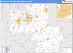 Canton-Massillon Metro Area Wall Map