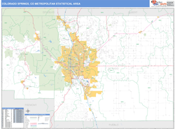 Colorado Springs Metro Area Wall Map