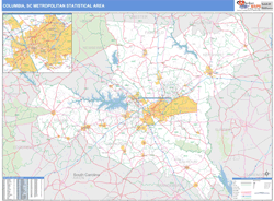 Columbia Metro Area Wall Map