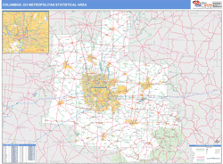 Columbus Metro Area Wall Map