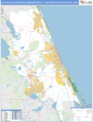 Deltona-Daytona Beach-Ormond Beach Metro Area Wall Map