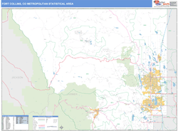 Fort Collins Metro Area Wall Map