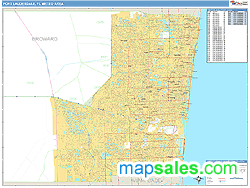 Fort Lauderdale Metro Area Wall Map