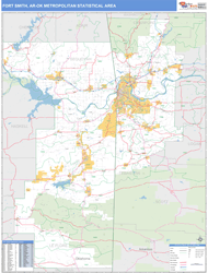 Fort Smith Metro Area Wall Map