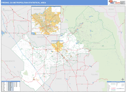 Fresno Metro Area Wall Map