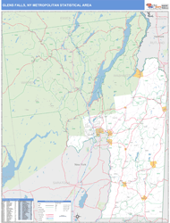 Glens Falls Metro Area Wall Map