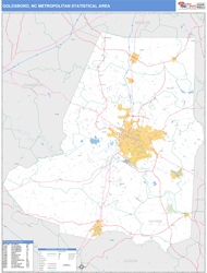 Goldsboro Metro Area Wall Map