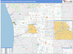 Grand Rapids-Wyoming Metro Area Wall Map