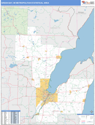 Green Bay Metro Area Wall Map