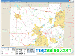 Hamilton-Middletown Metro Area Wall Map