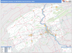 Harrisburg-Carlisle Metro Area Wall Map