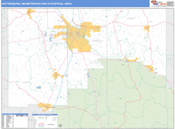 Hattiesburg Metro Area Wall Map