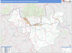 Huntington-Ashland Metro Area Wall Map