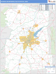 Jackson Metro Area Wall Map