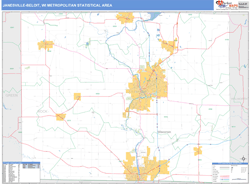 Janesville-Beloit Metro Area Wall Map