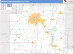 Jonesboro Metro Area Wall Map