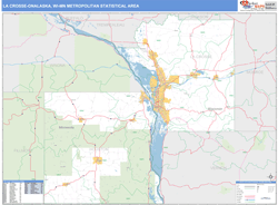 La Crosse-Onalaska Metro Area Wall Map