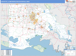 Lafayette Metro Area Wall Map