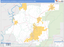 Anniston-Oxford-Jacksonville Metro Area Wall Map